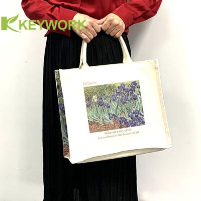 China Segeltuch-Frauen-Handtaschen-ungebleichtes Lebensmittelgeschäft Tote Bag Simple Shopping Bag zu verkaufen