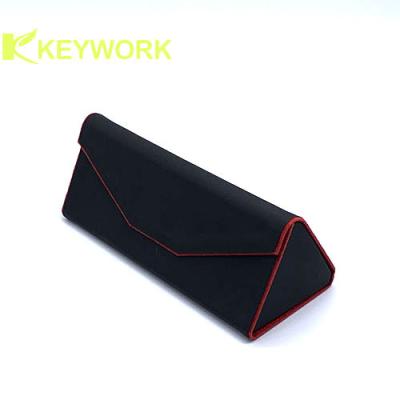 China Foldable Sunglasses Case PU Leather Folding Eyeglass Case for sale