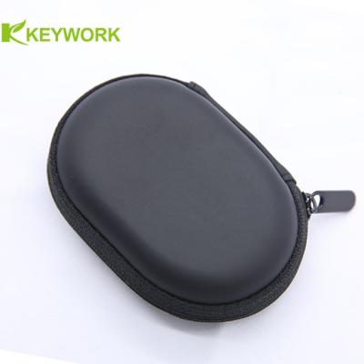 China Waterproof Zipper Ellipse Eva Earphone Case Portable Earphone Storage bag Manufacturer for sale