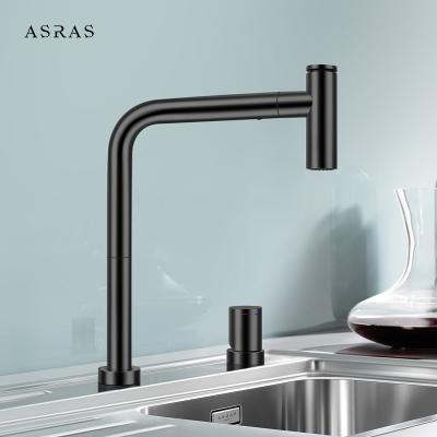 China Asras SUS304 kitchen tap faucet separated hot/cold mixer matt black plated single handle manufacturer 4042 for sale