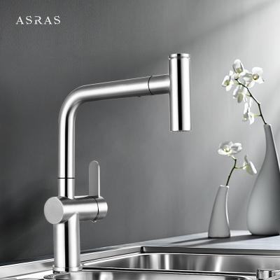 China Asras 304 stainless steel faucet Hot and cold mixer kitchen tap pull down solid spring loaded sprayer single handle 3065 zu verkaufen