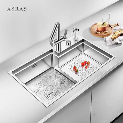 China Asras Stainless Steel 304 single bowl Handmade Kitchen Sink stepped-base sink 7947J-2 zu verkaufen