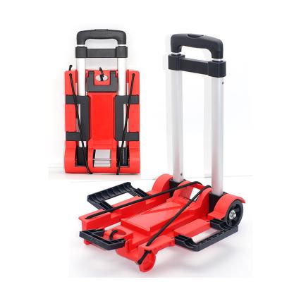 China Portable Household Luggage Trolley Folding Platform Hand Truck Folding Plastic Trolley for sale