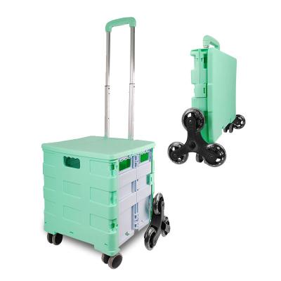 China Factory Direct Folding Supermarket Shopping Trolley Rolling Trolley Climb Stair Shopping Service Trolley for sale