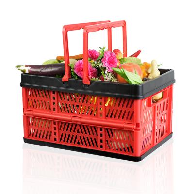 China 2019 Newly Shopping Classic Plastic Collapsible Vegetables Kitchen Laundry Storage Viable Foldable Home Fruit Baskets for sale