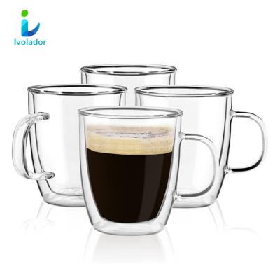 China Viable your favorite personal double wall glass mug with stand for sale