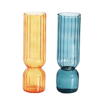 China CLASSIC Wholesale Colored Round Shape Different Types Transparent Custom Glass Vase Glass Vase for sale