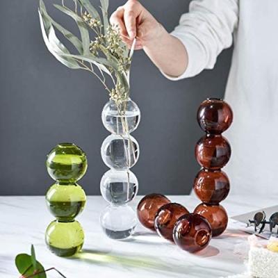 China Wholesale Eco-friendly Clear Glass Hydroponic Plants Flower Vase Cute Bubble Vase Centerpieces 8.8inches for sale