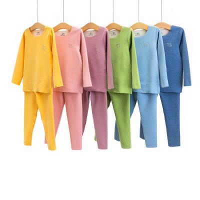 China Autumn And Winter New Children's Velvet Thermal Pajamas Set Thermal Underwear Pajamas Set for sale