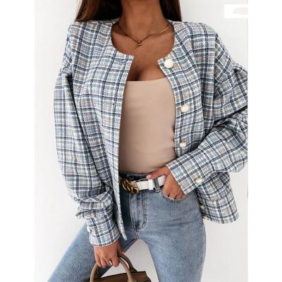 China Loose Coats For Ladies And Jackets Short Round Neck Single Breasted Ladies Casual Jackets for sale