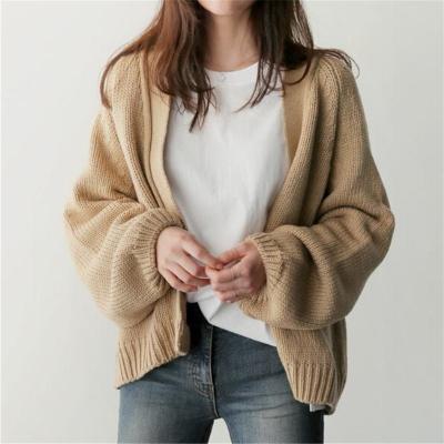 China Anti-pilling Korean version Autumn And Winter Cardigan Sweater coat for women knit V-neck short cardigan coat for sale