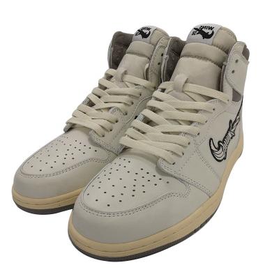 China Cushioning Retro High Top Custom Genuine Leather Mens Fashion Custom Logo Sneakers Shoes for sale