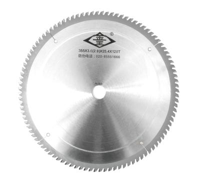 China Tungsten Carbide Steel 355mm 120T Saw Blade For Aluminum V Type Cutting Machine for sale