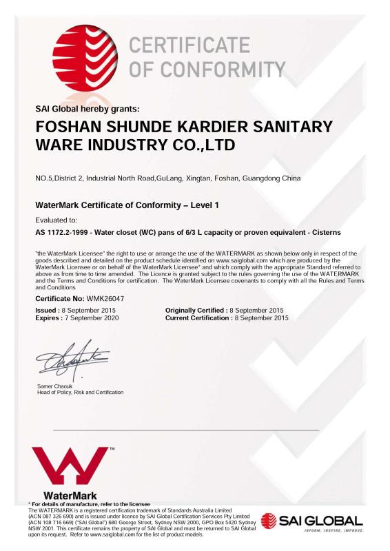 WATERMARK - Foshan Shunde Kardier Sanitary Ware Industry Co., Ltd