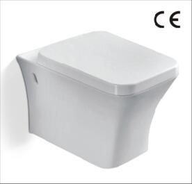 China Quadratische Form-einteiliges Wand-Hungs-Toiletten-Badezimmer und gesundheitliche Waren zu verkaufen