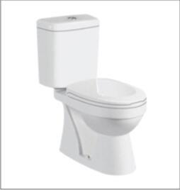 China Hotel Washroom Ceramic Two Piece Floor Mounted Toilet With Fill Valve / P - Trap for sale