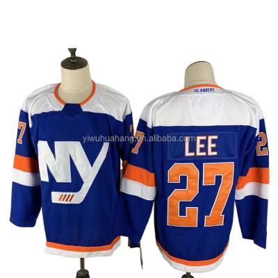 China New York Islanders 100% Polyester Fabric Quilted Team Uniform Royal #13 Barzal #27 Lee Ice Hockey Jersey Mens for sale