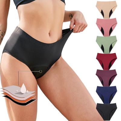 China 4 Layers Breathable 55ml High Waisted Period Underwear Women Leakproof Menstrual Briefs Panties Seamless Menstrual Panties for sale