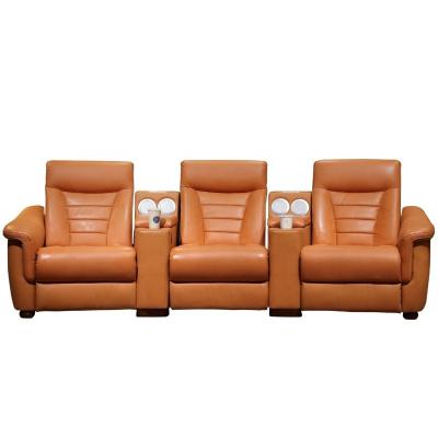 China Ac-007 Contemporary European Style Functional Home Theater Electric Recliner Three-Seat Sofa for sale