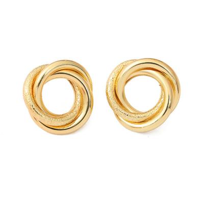 China Hiphop Gold Needles Shiny Metallic Frosted Silver Earrings and Popular C-Shaped Silver Earrings 925 Style for sale