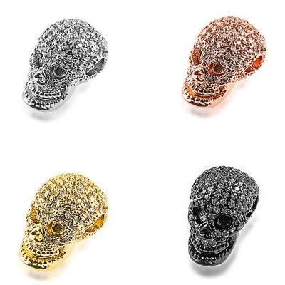 China Hiphop Micro-inlaid Skull Zirconia Crystal Connector, Bracelet Necklace Jewelry Accessories for sale