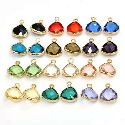 China Jewelry Making Color Preserving Copper Edged Lucky Crystal Stone Water Drop Jewelry Accessories For 12 Months for sale