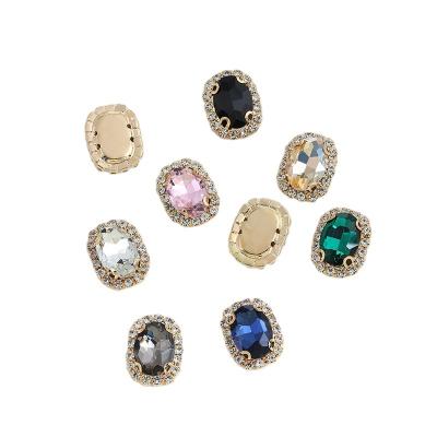 China Luxury Glass Setting Ellipse Base Rhinestones Claw Multiple Color Beads Cooper Stones for sale