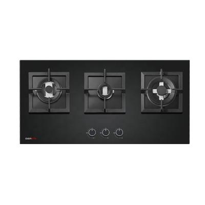 China Household Safety Tempered Glass Gas Stove 3 Burner Kitchen Gas Hob Gas Hob For Sale for sale