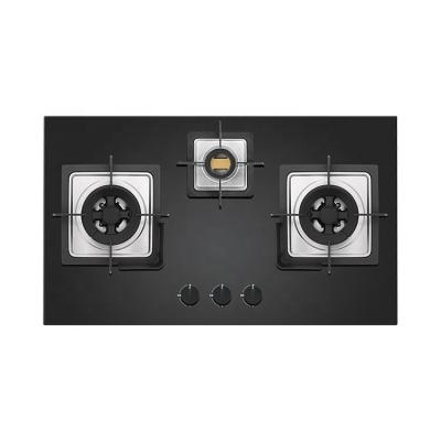 China Household High Quality Tempered Glass Gas 3 Burner Cooker Embedded Hob for sale