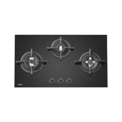 China Built-in 3 Burner Natural Gas Hob New Household Design Tempered Glass For Home Use for sale