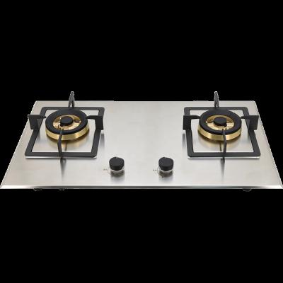 China Household 2 burner cooktop with white tempered glass top cover gas cooktop for sale