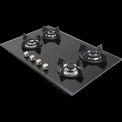 China Household Tempered Glass Top Hood 4 Burner Stove Gas Stove for sale