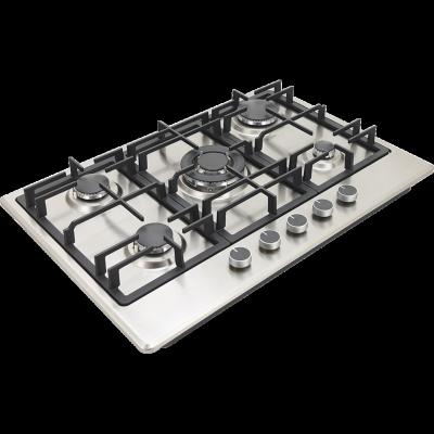 China New Household 5 Burner High End Integrated Glass Top Gas Stove for sale