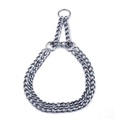 China Durable Heavy Duty Double Row Chain Tie Out Of Dog Collar for sale