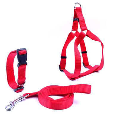 China Comfortable Padded Nylon Dog Harness And Leash And Collar Sets Pet Products For Walks for sale