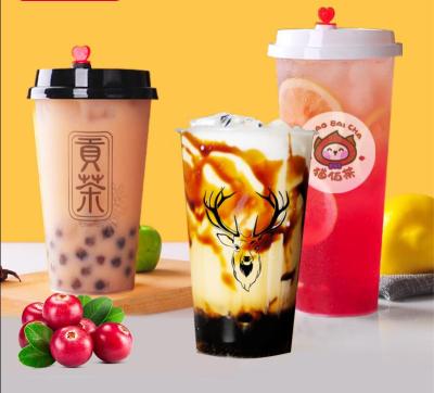 China Stocked Hot Sales Customized 14 16 20 24 32 oz PP Plastic Smoothie Cups With Printing Logo for sale