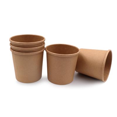 China Eco - Friendly Biodegradable Food Grade Kraft Biodegradable Soup Bowl With Lid for sale