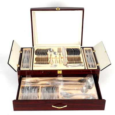 China Sustainable Vintage Party Dinnerware Set Fork Set Luxury Cutlery Set Box for sale