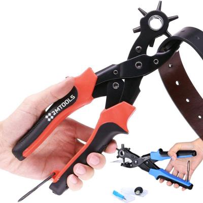 China MULTI FUNCTIONAL Professional Rotating Leather Punch Pliers, Belt Hole Puncher for Leather for sale