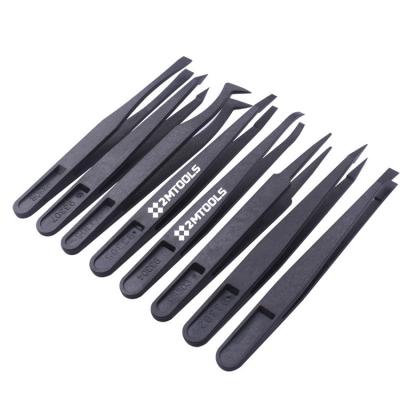 China Electronics Jewel-making Repair Precision ESD Anti-static Plastic Tweezers for Electronics Jewel-making Repair for sale