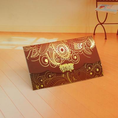 China Arabic factory gold royal stamp and embossing invitation card wedding for sale