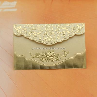 China Popular Arabic Small Size Paper Material Invitation Card Of Africa With Gold Stamp for sale