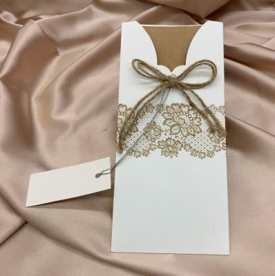 China Europe Vintage Kraft Paper Wedding Invitation Card for sale