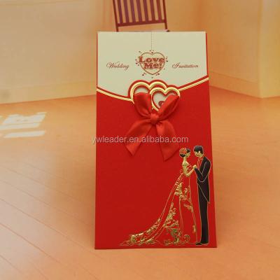 China China Lastest Bride and Groom Paper Wedding Invitation Card Luxury Red for sale