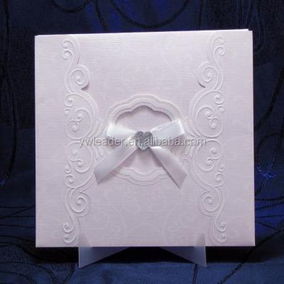 China Elegant Africa Lace Wedding Invitations New White Handmade Bow Design for sale