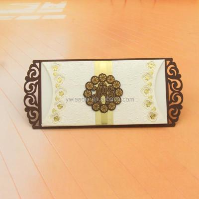 China High Quality Handmade Europe JHS Wooden Cross Lasercut Invitation Card for sale