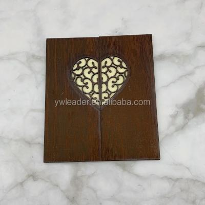 China Africa Couple Shape Printing Paper Laser Cut Style Wooden Invitation Cards for sale