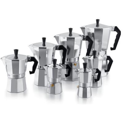 China WITH LID No Silver Coating Italy Coffee Maker 6 Moka Pot Cups for sale