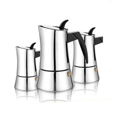 China WITH LID High Quality Manual Stainless Steel Coffee Maker Mocha Pot for sale