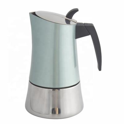 China Viable OEM Customized Italian Moka Pot Wholesale New Color 304 Stainless Steel for sale